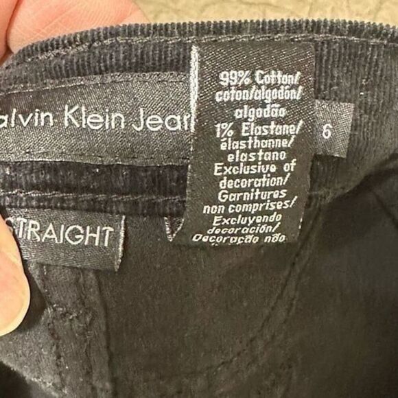 CALVIN KLEIN Jeans Black Corduroy Pants Size 6 A651 - Picture 5 of 9